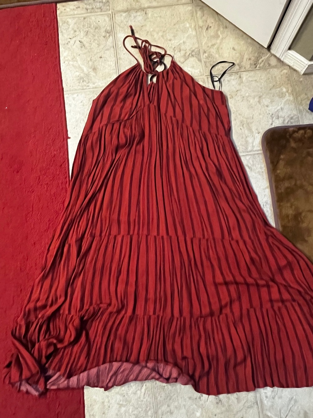 City Chic Rusty Red Halter Maxi Dress